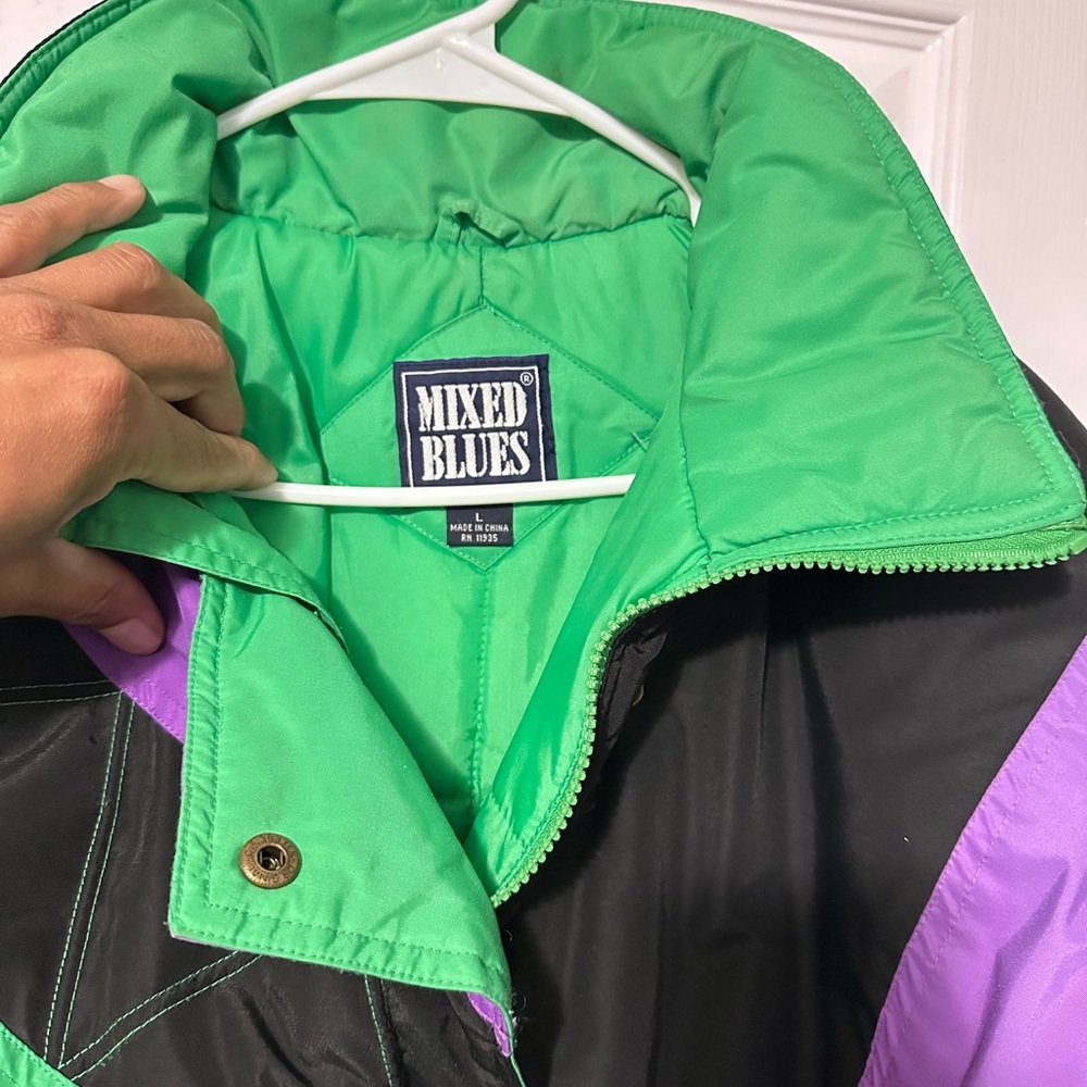 Vintage Mixed Blues Green and Purple Jacket